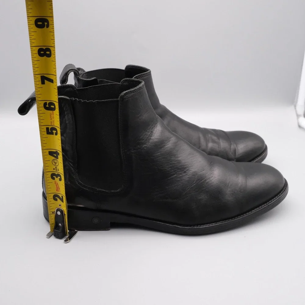 Zadig & Voltaire Chelsea Boots Mens Black Leather Minimalist 42 Rocker Style